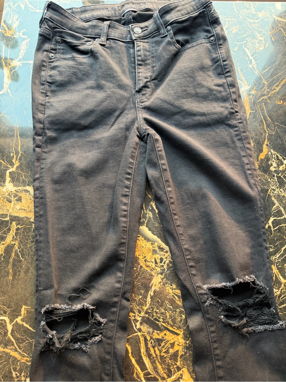 American Eagle Outfitters Black High-Rise Jeans - 12L